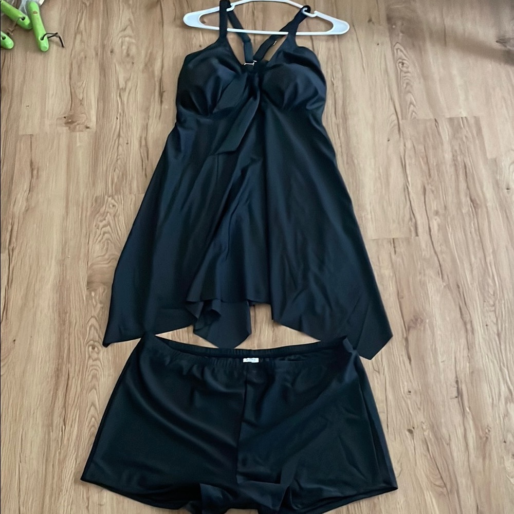 Elegant Black Swim Dress with Shorts size 22w